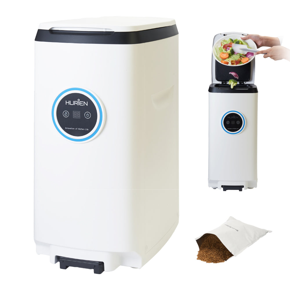 2024年最新モデル HURIEN 家庭用 生ごみ処理機 ハイブリッド式( バイオ式 × 乾燥式 ) 強力脱臭システム 消音設計 HD-N100 (商品本体セット)